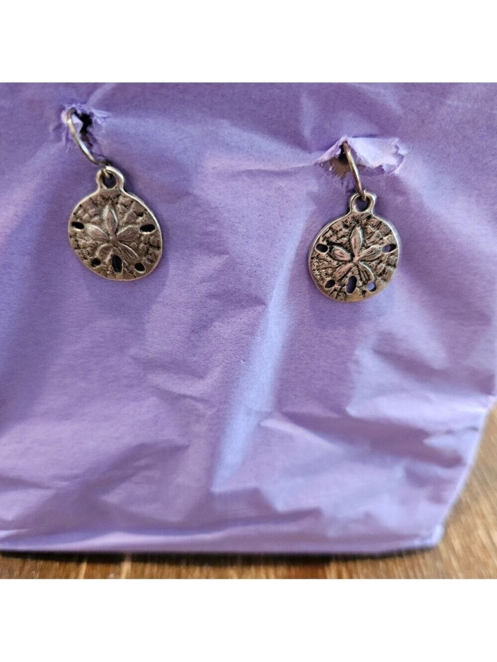 Unbranded Silver Toned Sand Dollar Earrings, Pierced